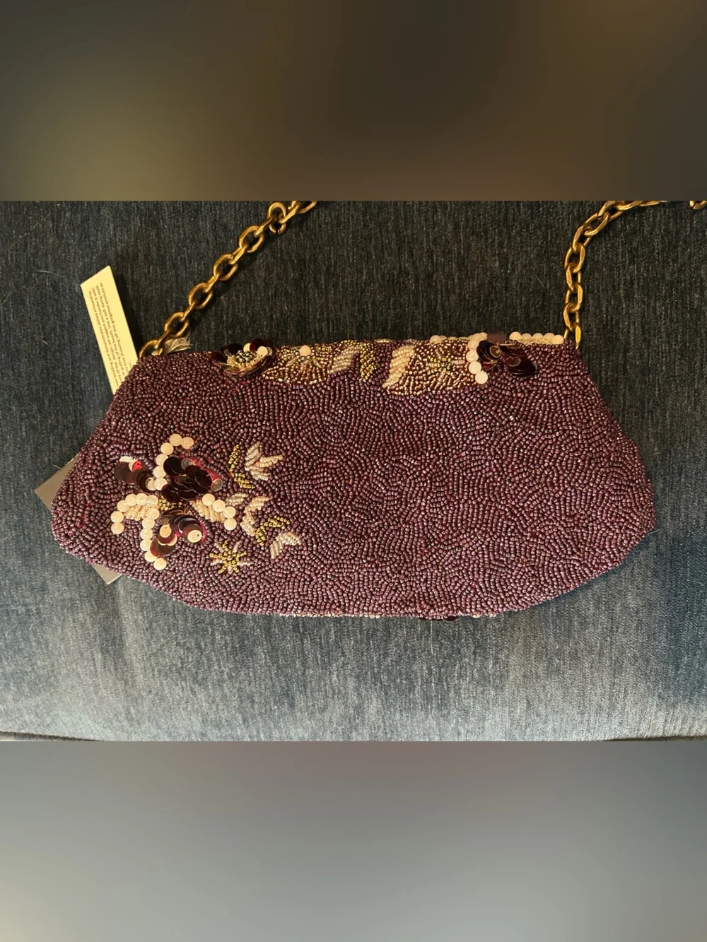 NWT Beaded Floral Bag
